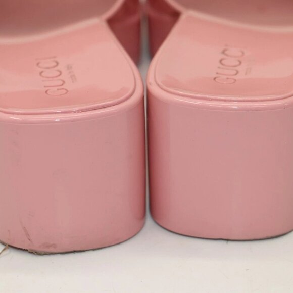 Gucci Rubber Slide Sandal Pink Platform - 624730 Size 40 - US 10 - Picture 6 of 14